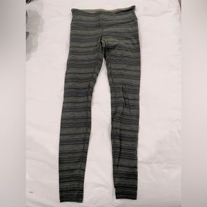 lululemon striped leggings-Army Green